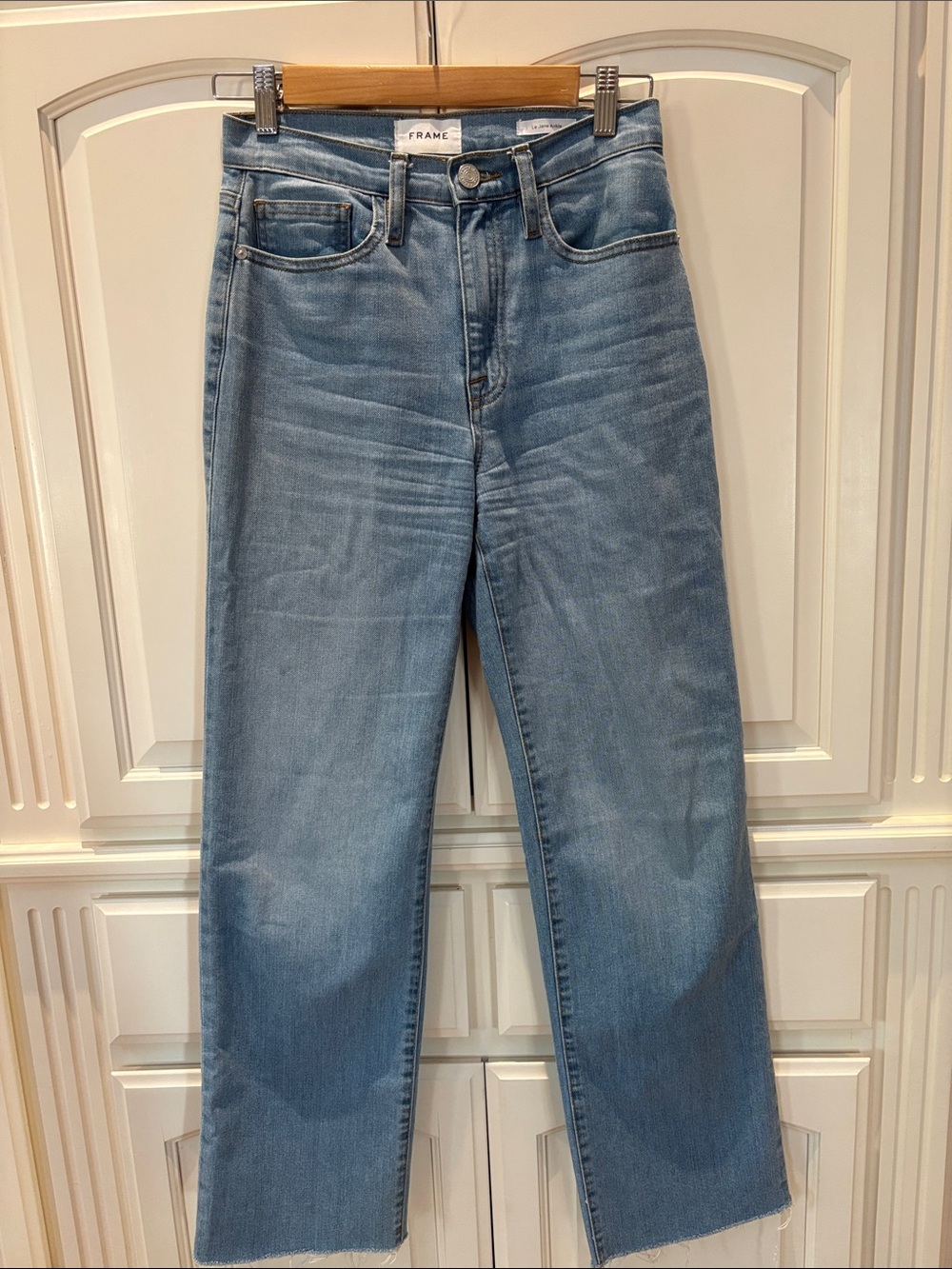 Frame Denim Straight Leg Jeans in Light Blue Wash